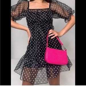 Missguided black polka dot dress